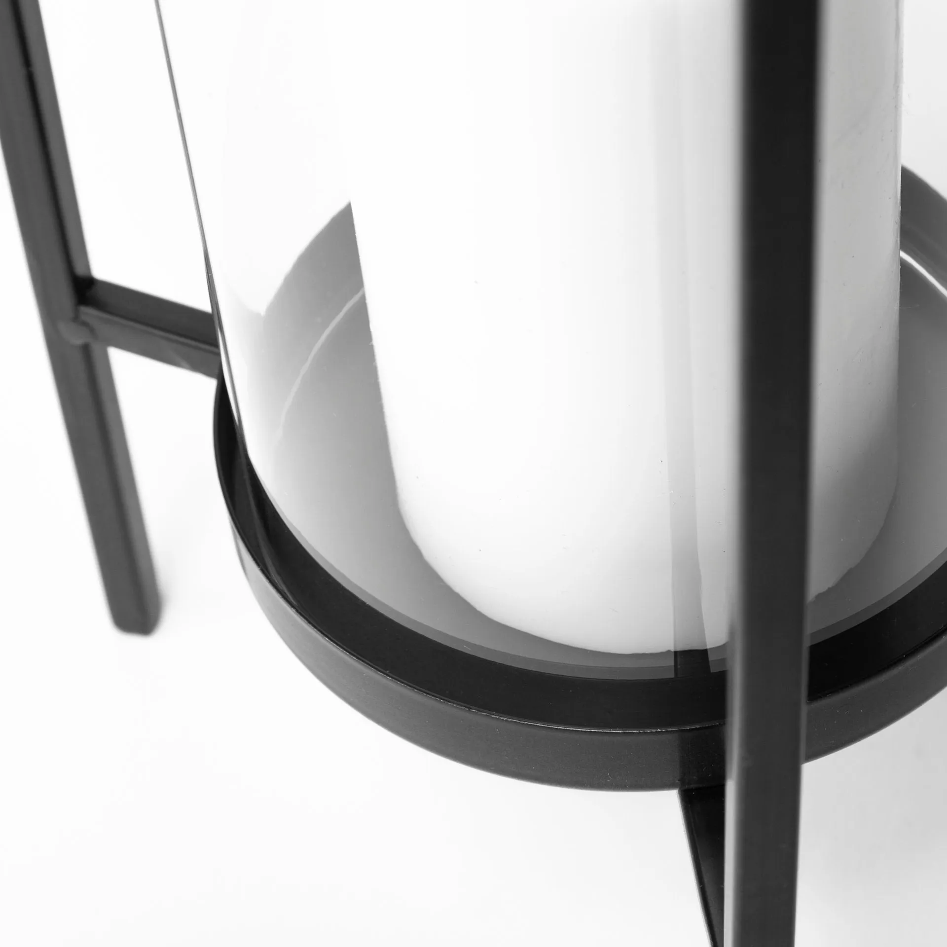Abigail Large Gunmetal Gray Metal Candle Holder - Modern Design, Pre-Assembled, 29.7" Tall Elegance