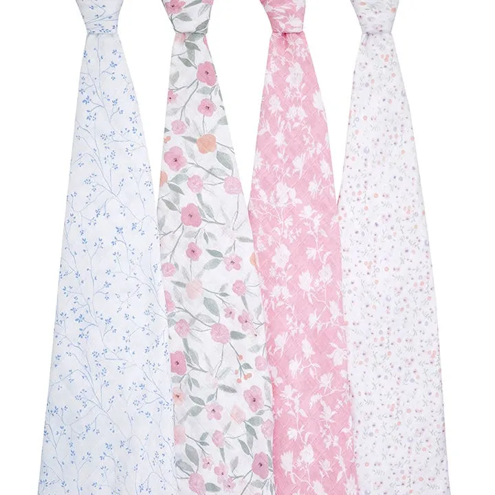 Aden   Anais | 4-Pack Classic Muslin Swaddles, Assorted Styles