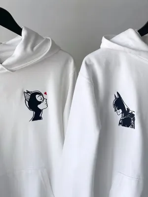 Batman And Catwoman Embroidered Hoodie