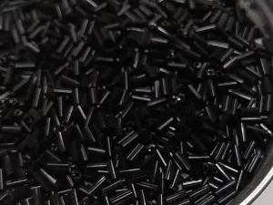 Black Opaque Pipe / Bugle Glass Seed Beads (Wholesale)