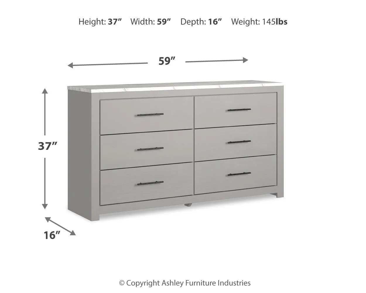 Cottonburg King Panel Bed with Dresser and 2 Nightstands in Light Gray/White