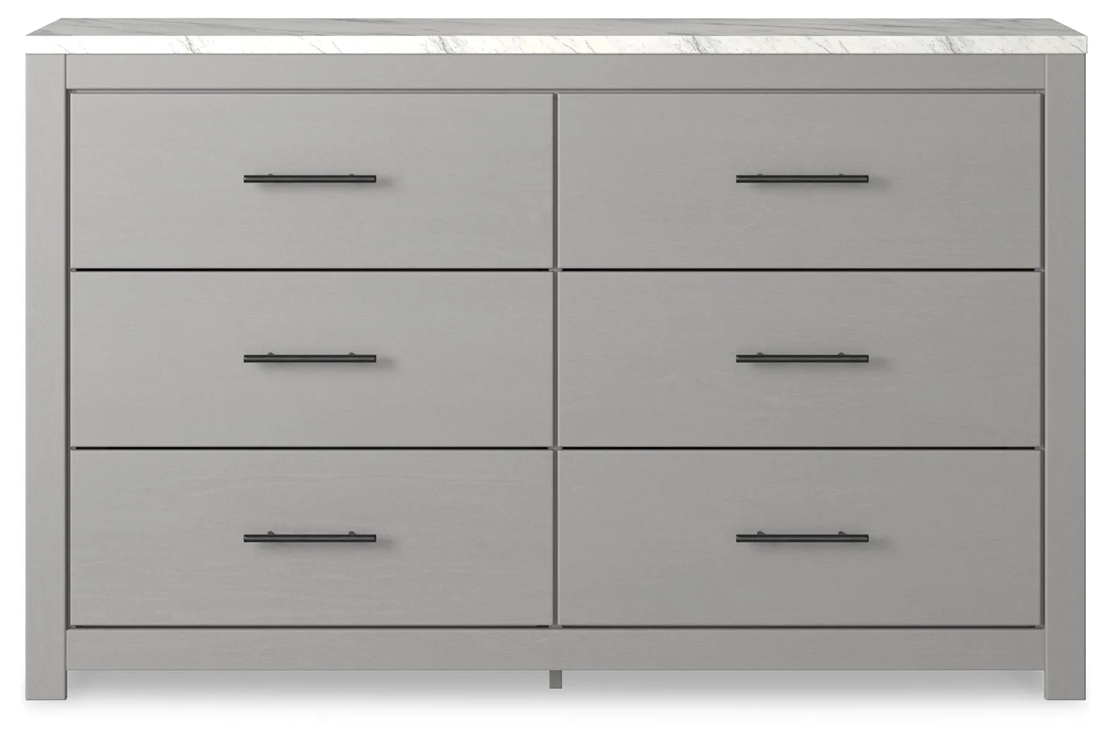 Cottonburg King Panel Bed with Dresser and 2 Nightstands in Light Gray/White