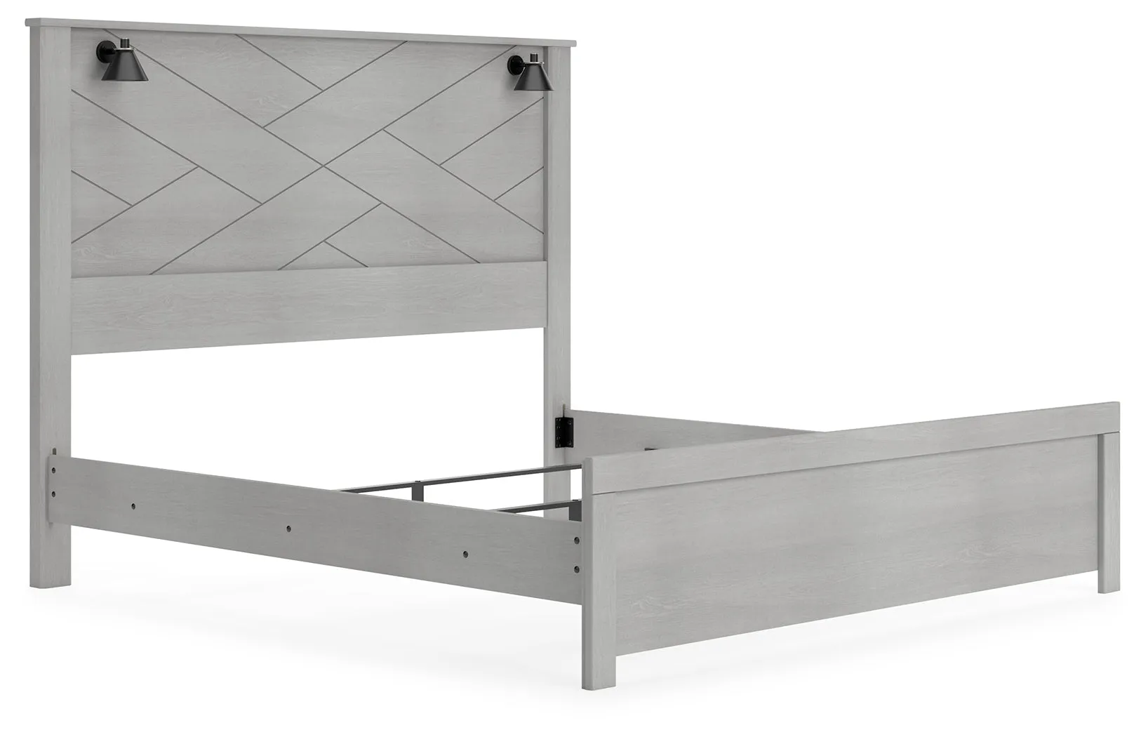 Cottonburg King Panel Bed with Dresser and 2 Nightstands in Light Gray/White