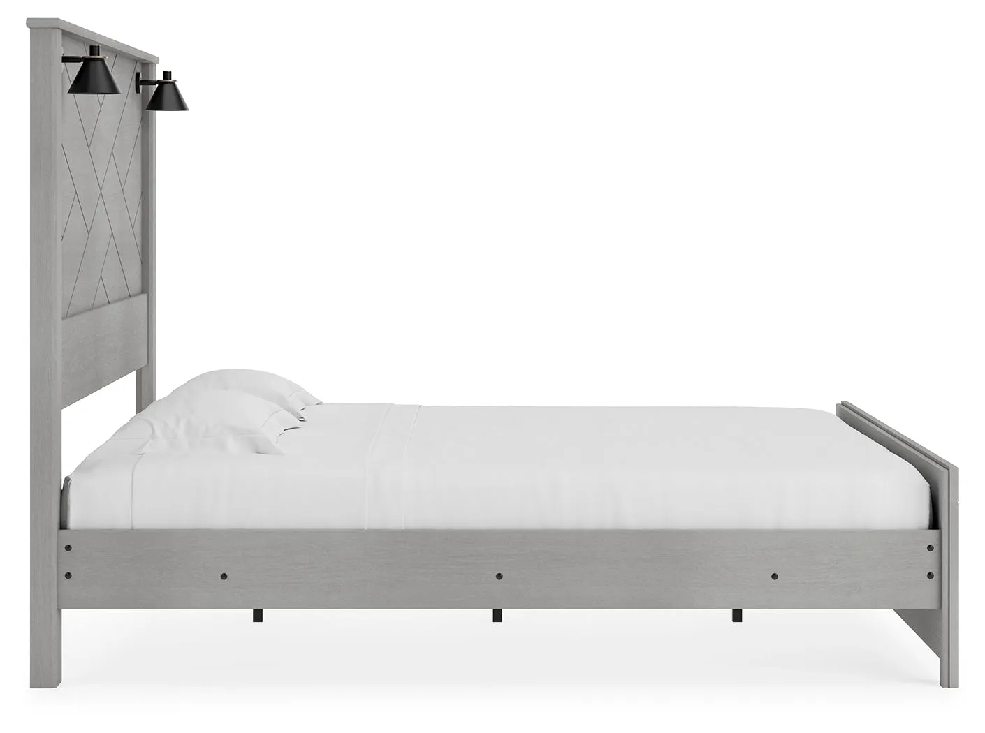 Cottonburg King Panel Bed with Dresser and 2 Nightstands in Light Gray/White