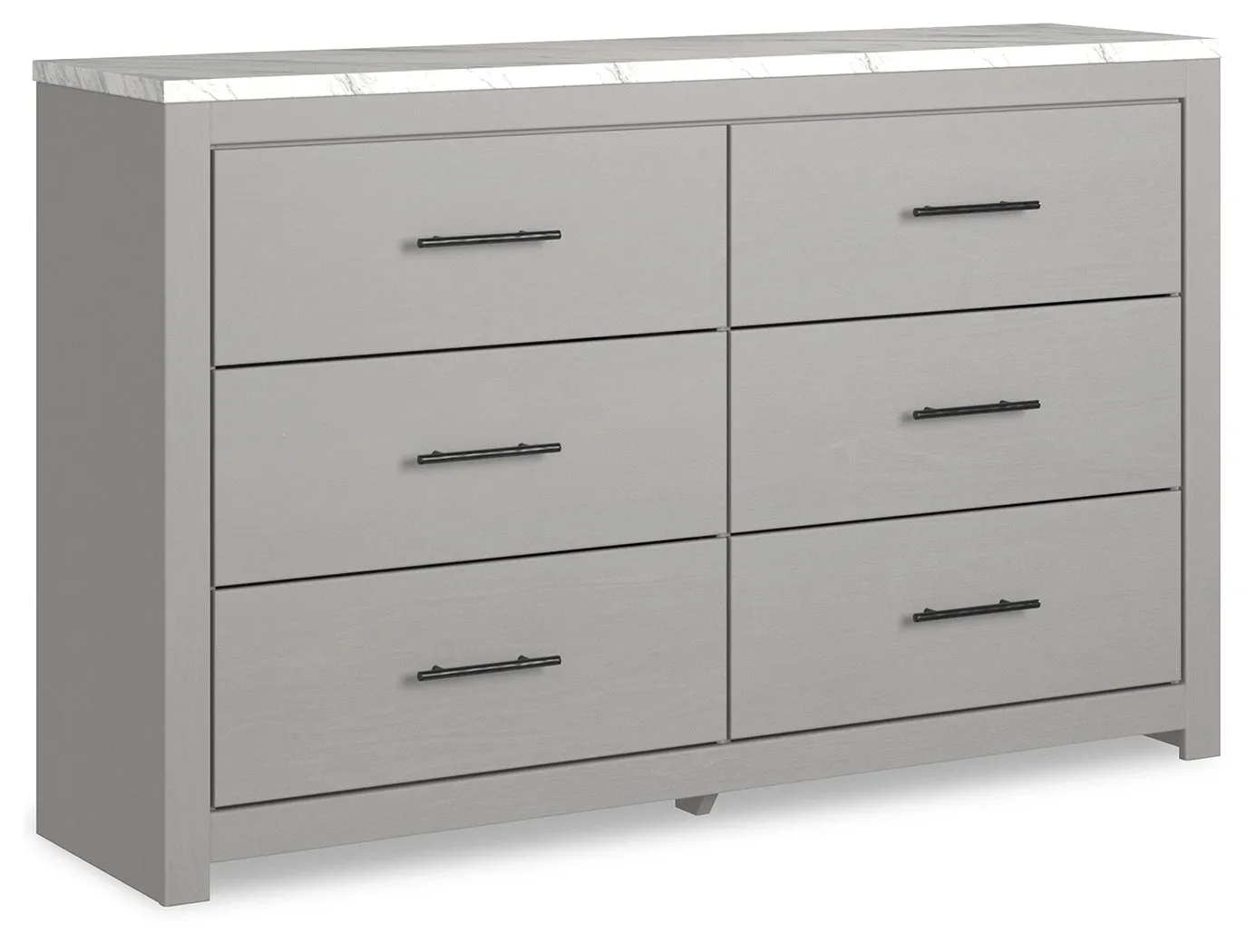 Cottonburg King Panel Bed with Dresser and 2 Nightstands in Light Gray/White