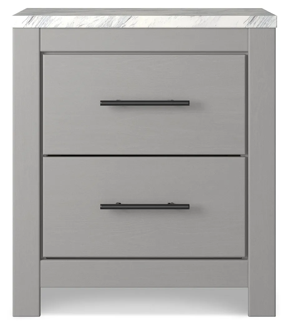 Cottonburg King Panel Bed with Dresser and 2 Nightstands in Light Gray/White