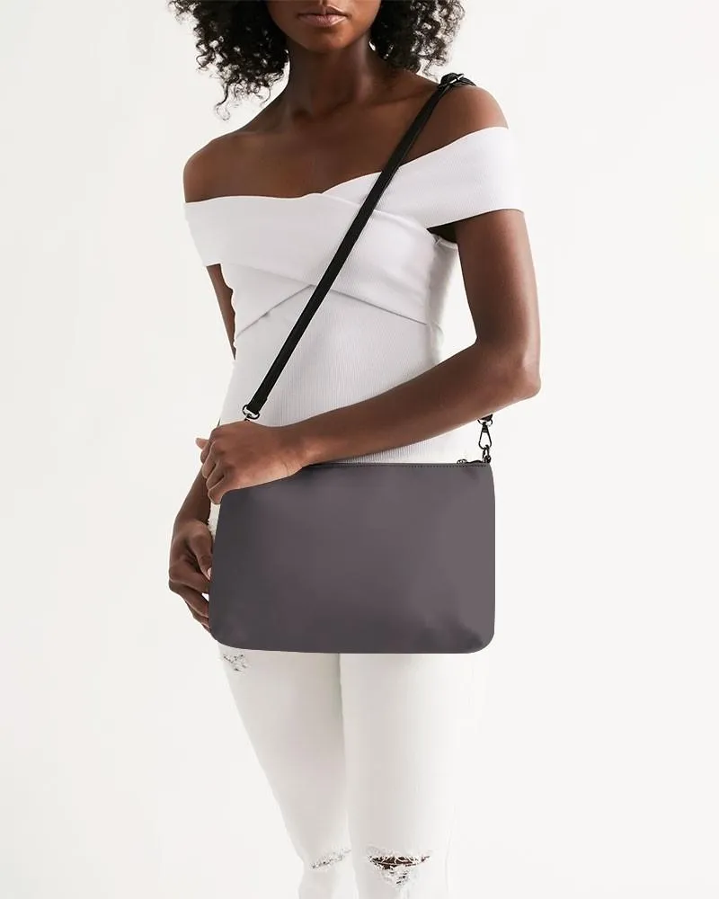 Dark Magenta Gray Zip Pouch | Dark Pale Magenta Gray | C0M10Y0K80