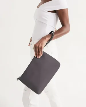 Dark Magenta Gray Zip Pouch | Dark Pale Magenta Gray | C0M10Y0K80