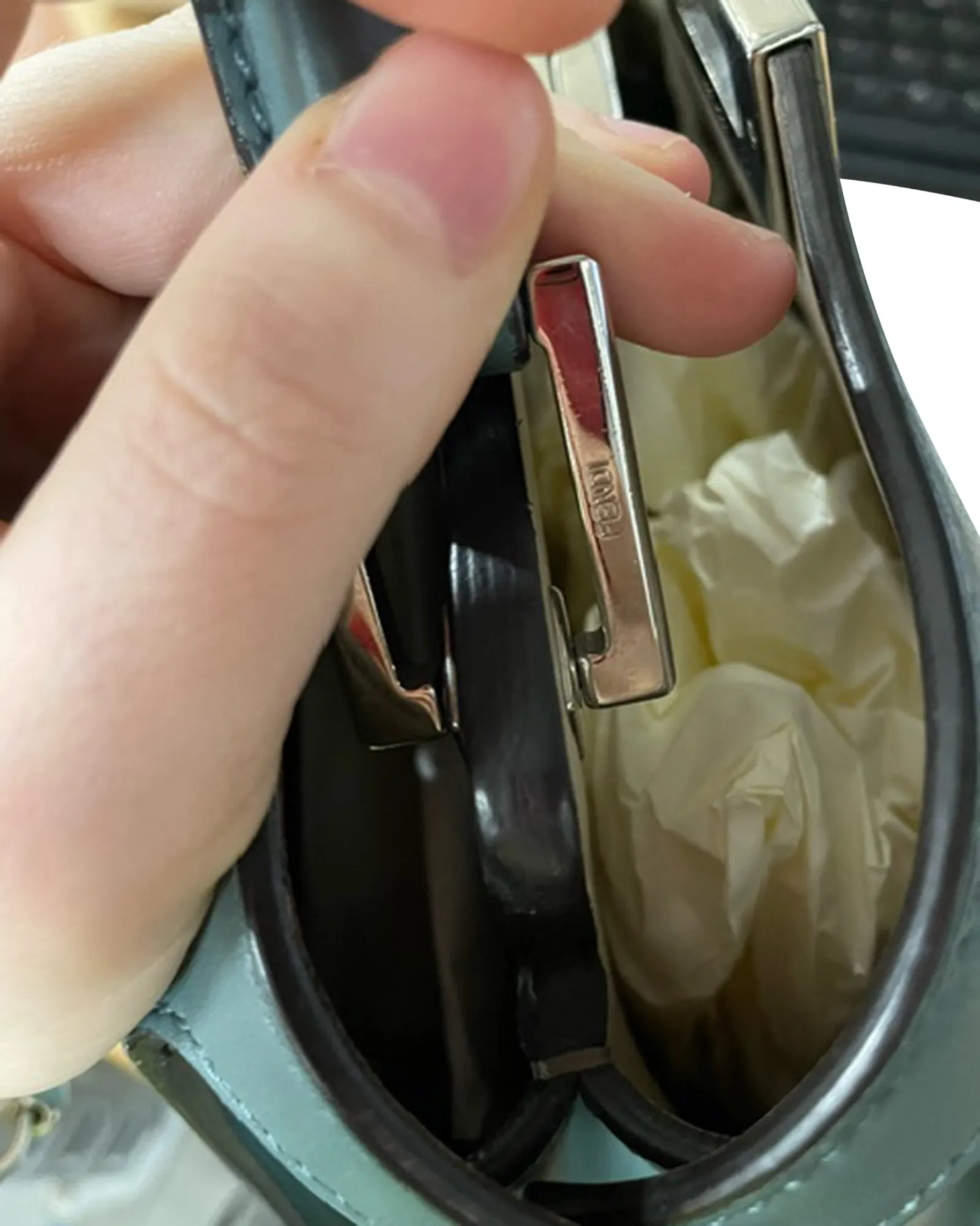 Fendi Peekaboo Handbag in Blue Leather