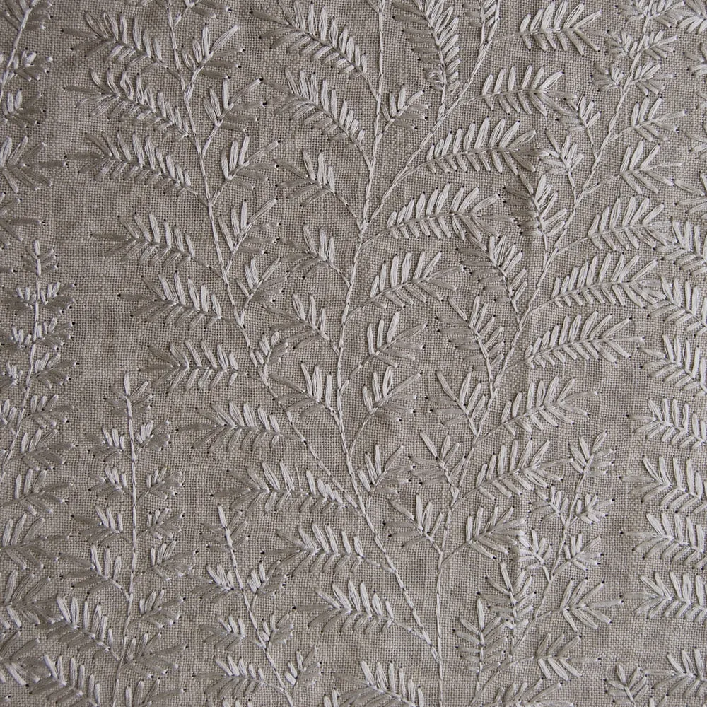 Fernbank Embroidered Woven Fabric (By The Metre) Putty