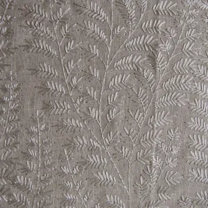 Fernbank Embroidered Woven Fabric (By The Metre) Putty