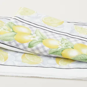 Fresh Picked Lemons - Border Stripe Yellow 2 Yard Cut