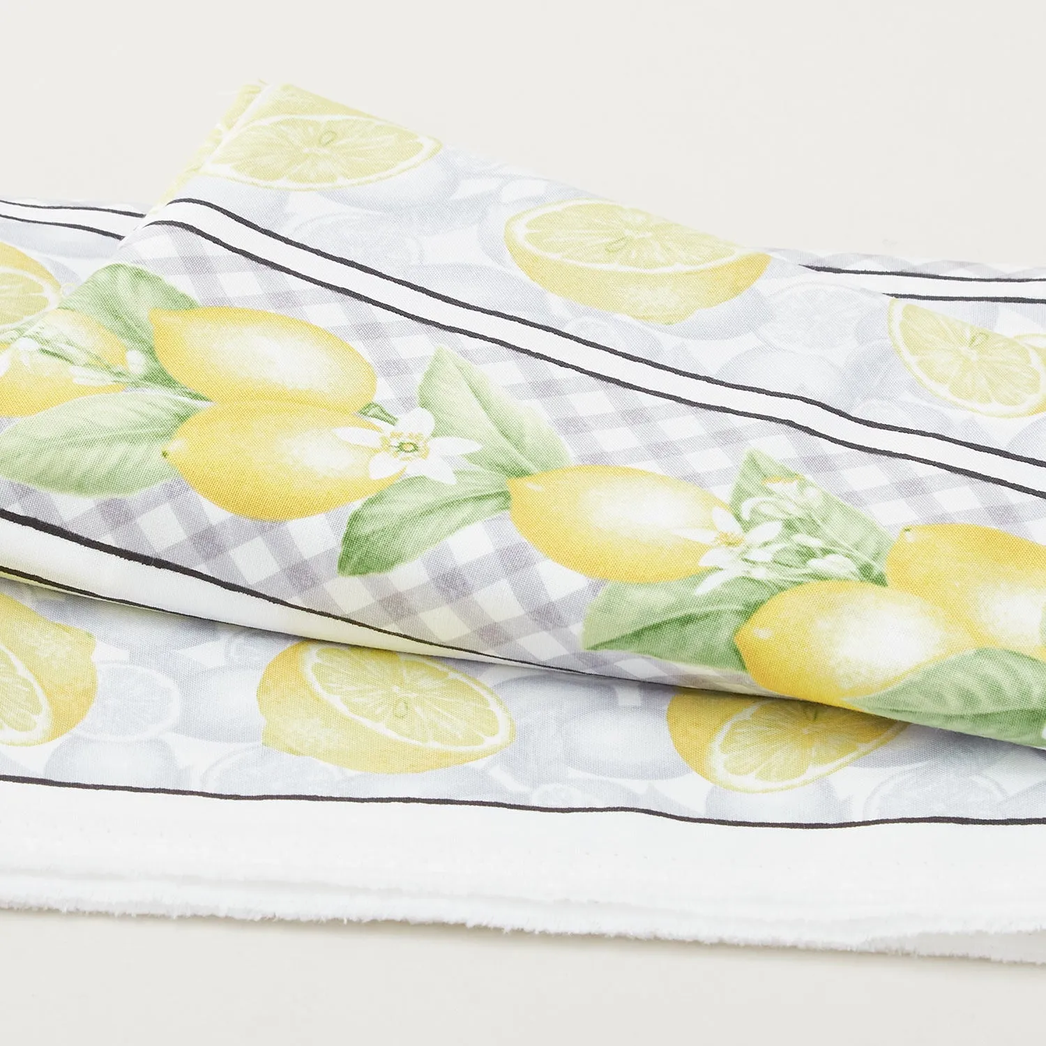Fresh Picked Lemons - Border Stripe Yellow 2 Yard Cut
