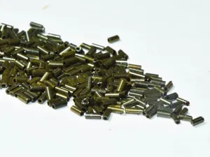 Golden Metallic Pipe / Bugle Glass Seed Beads (4.5 mm)