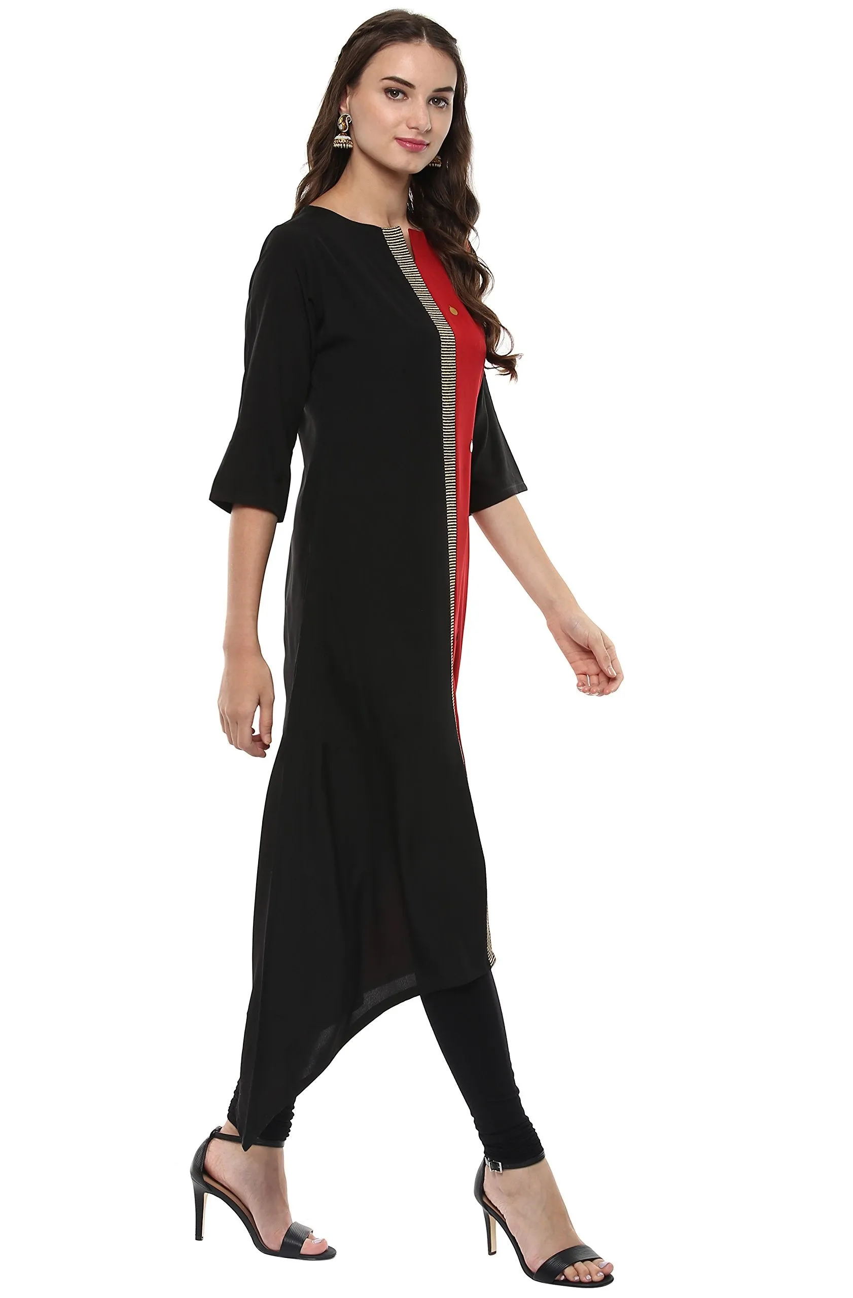 Janasya Women's Polyester Crepe Kurta (X-Small)