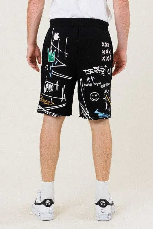 Mens Easy Hour Graphic Terry Shorts