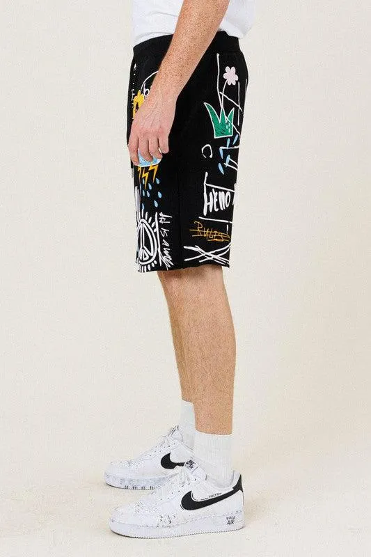 Mens Easy Hour Graphic Terry Shorts