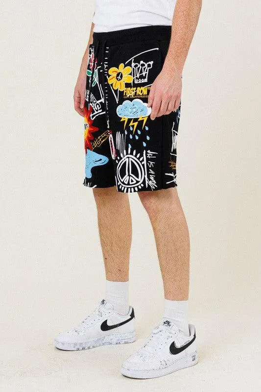 Mens Easy Hour Graphic Terry Shorts