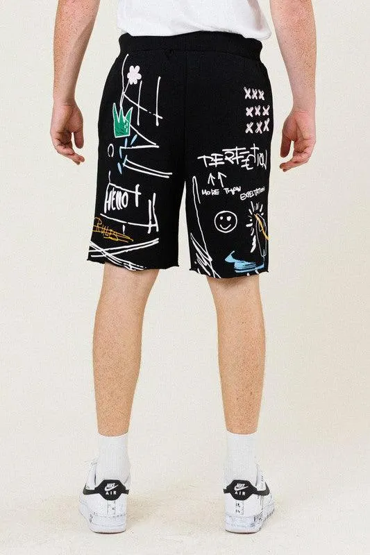 Mens Easy Hour Graphic Terry Shorts