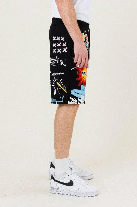 Mens Easy Hour Graphic Terry Shorts