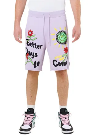 Mens Pink Earth Terry Shorts