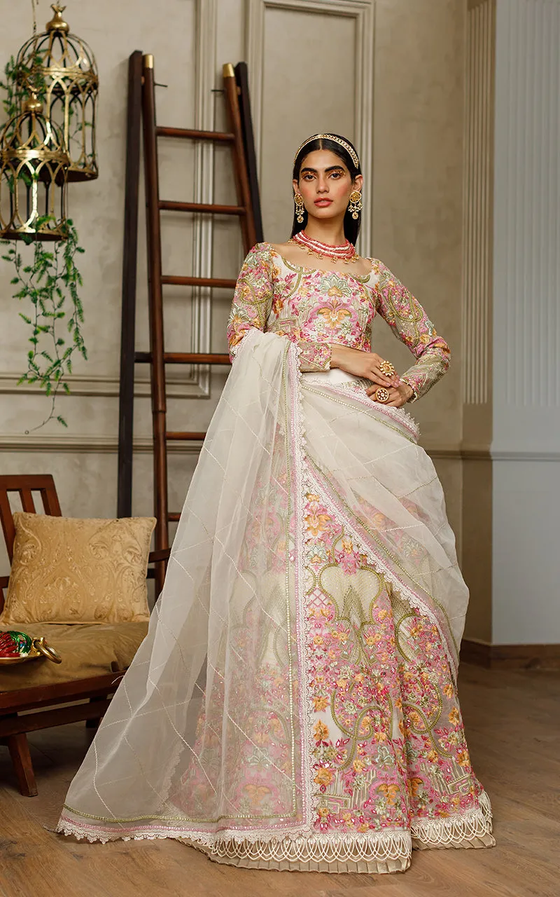 Organza Embroidered Blouse With Lehenga