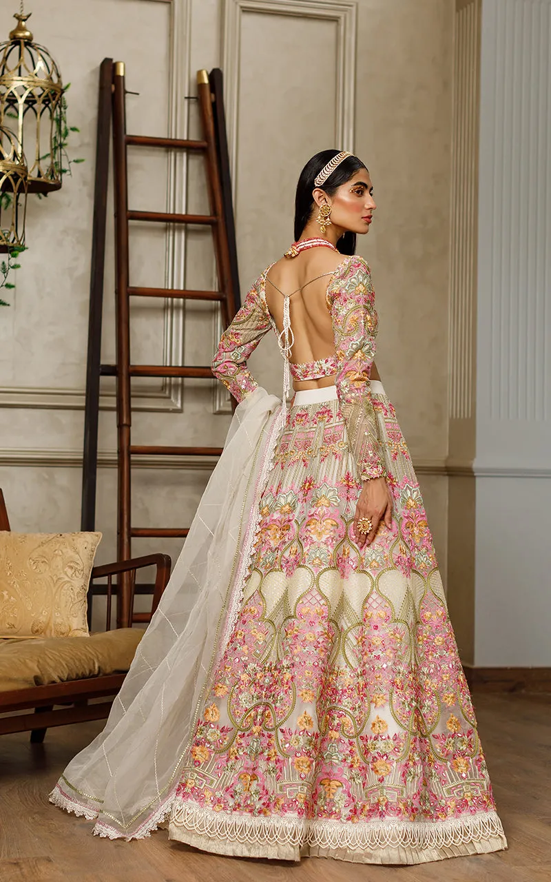Organza Embroidered Blouse With Lehenga