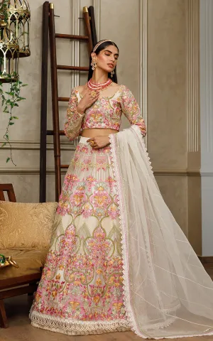 Organza Embroidered Blouse With Lehenga