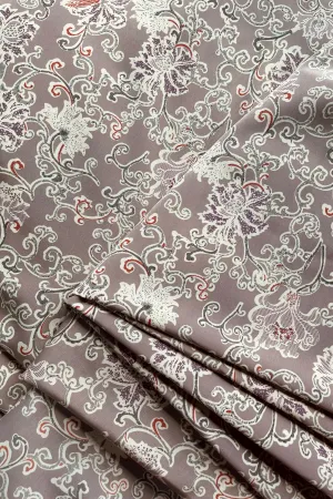 Printed Polyester Silk - Light Brown