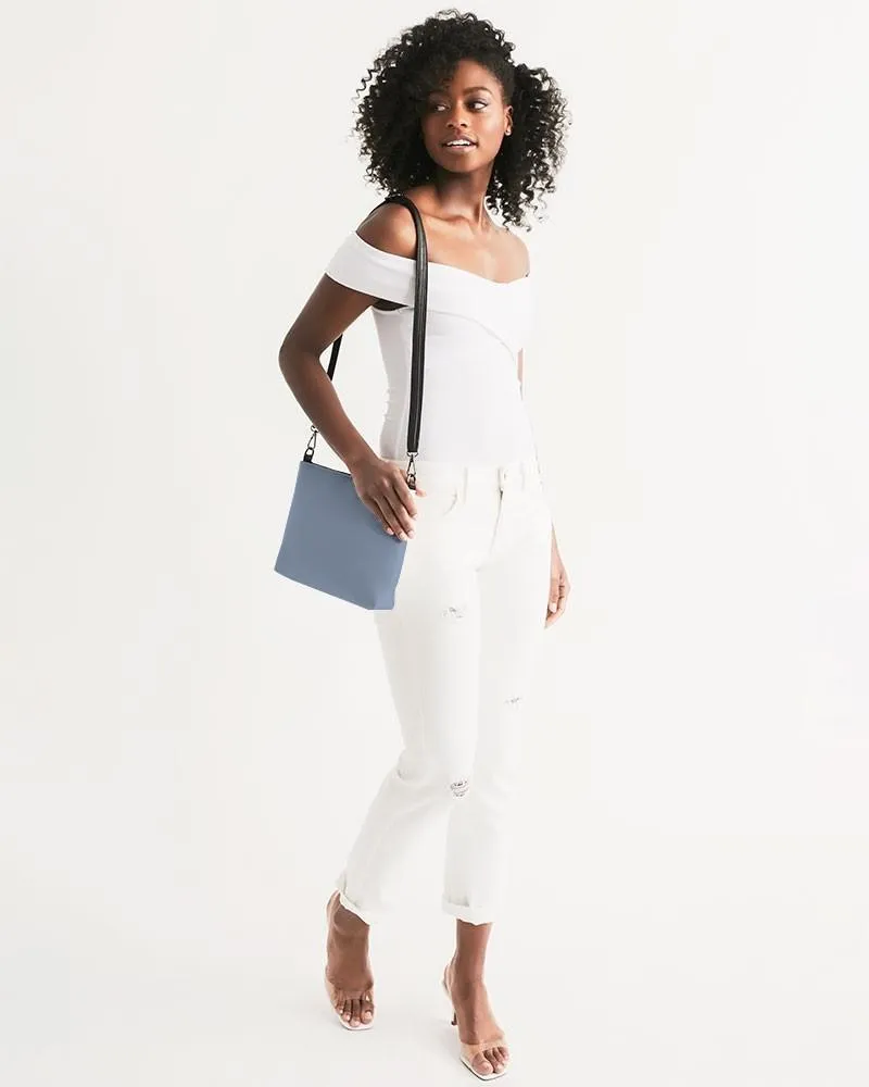 Shaded Pale Pastel Blue Gray Zip Pouch | C30M15Y0K30