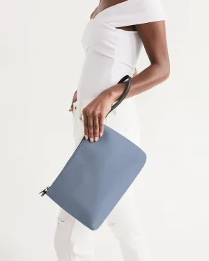 Shaded Pale Pastel Blue Gray Zip Pouch | C30M15Y0K30