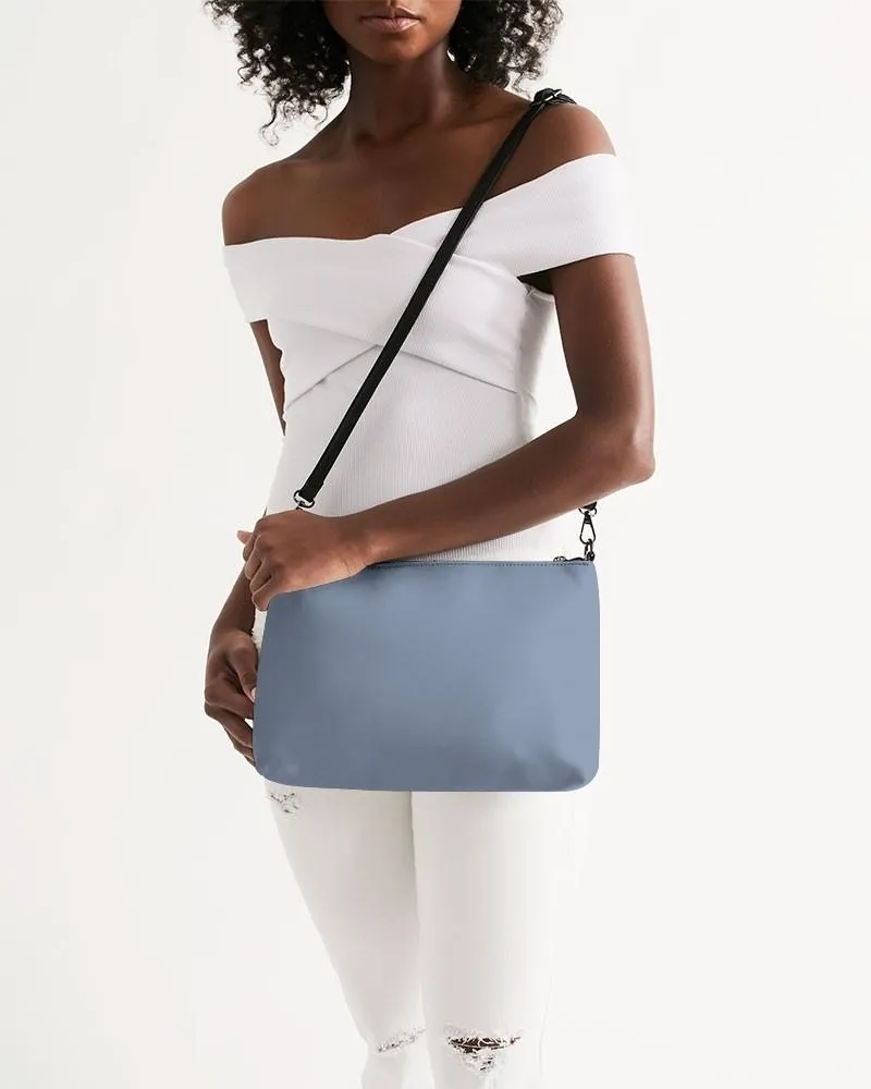 Shaded Pale Pastel Blue Gray Zip Pouch | C30M15Y0K30