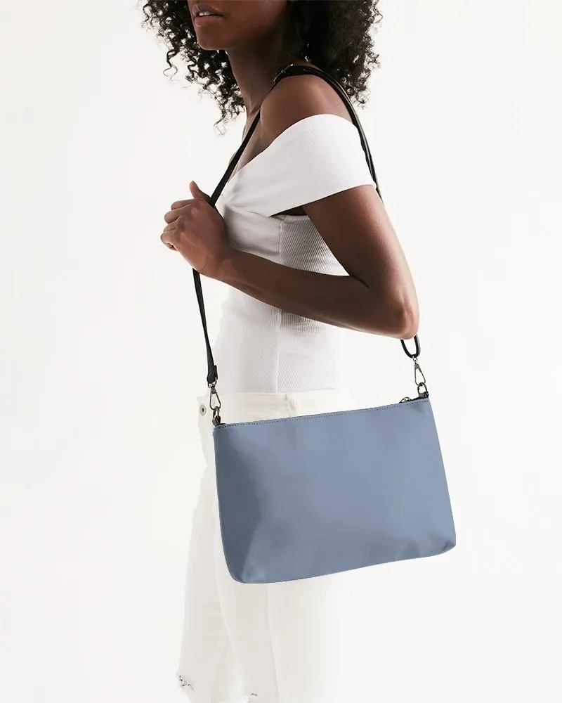 Shaded Pale Pastel Blue Gray Zip Pouch | C30M15Y0K30