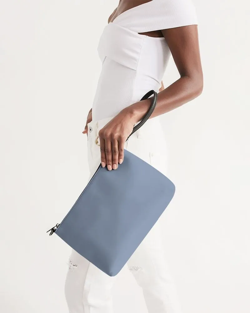 Shaded Pale Pastel Blue Gray Zip Pouch | C30M15Y0K30