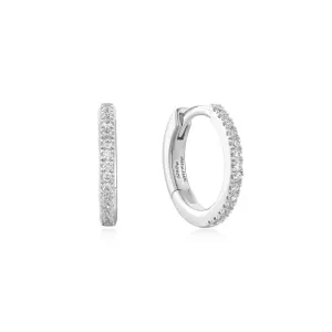 Silver Classic Pave Huggies