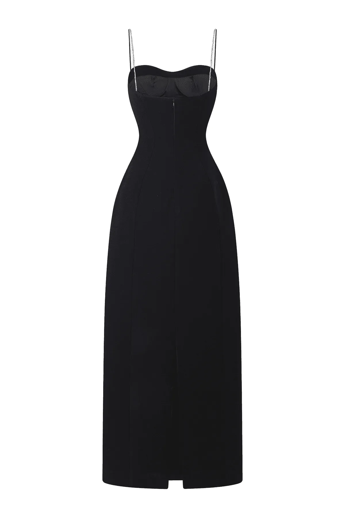 Sophia Straight Sweetheart Neck Crepe Midi Dress