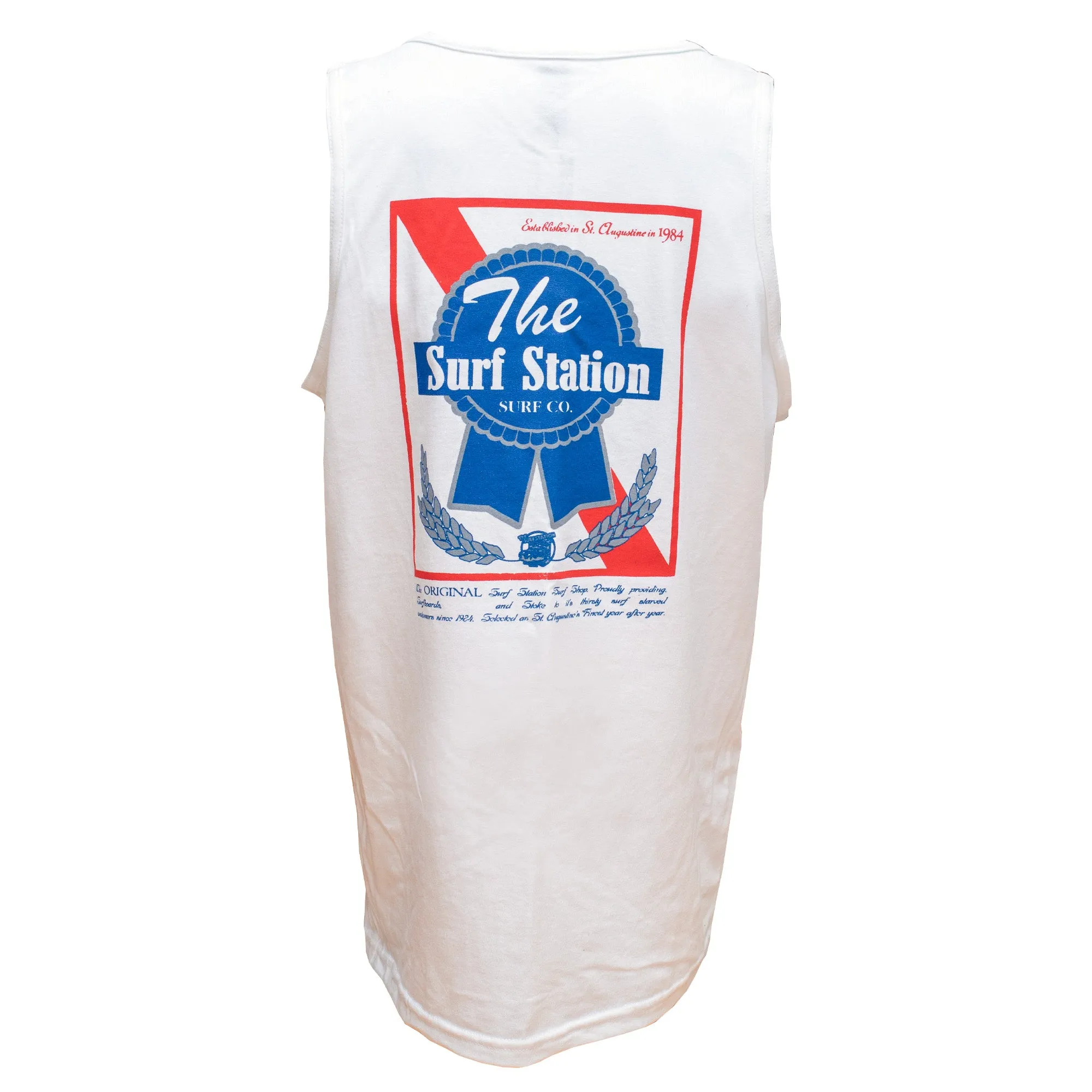 Surf Station Pabst Surf Co Men's Tank - White
