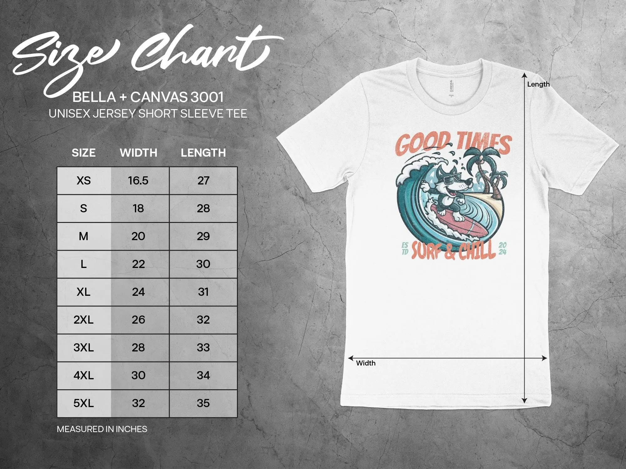 Surfing Wolf T-Shirt, Good Times Surf and Chill Vintage Style Tee, Beach Fun Graphic Shirt for Summer, Women's Tank Top