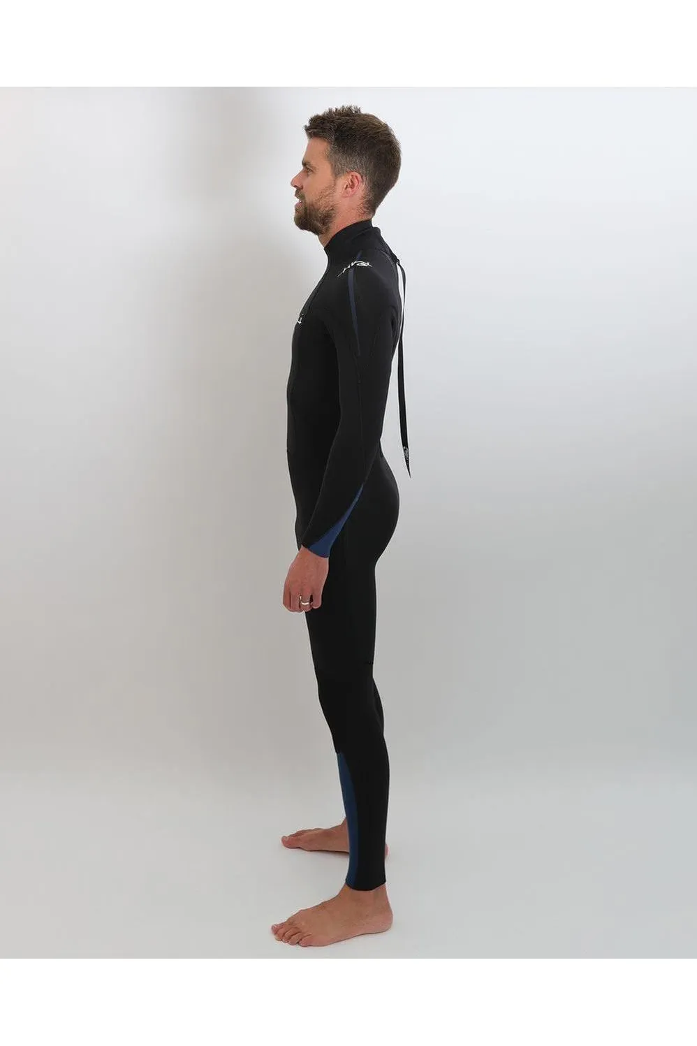 Tiki Mens Tech 4/3 GBS Wetsuit - Back Zip - Black/Blue