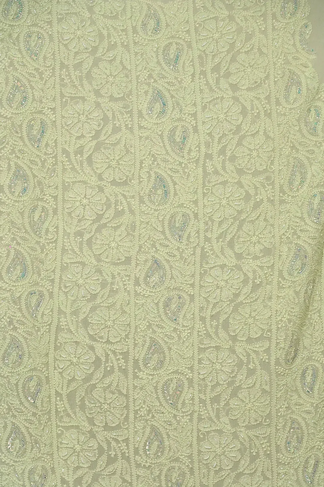 Viscose Chikankari Length with Dupatta - Sheen Green