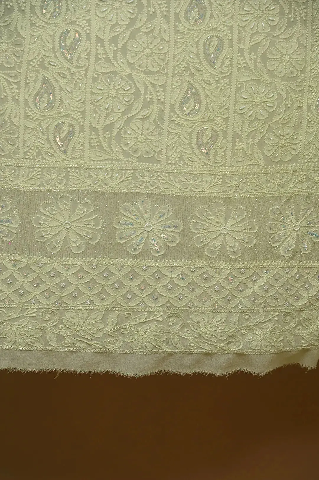 Viscose Chikankari Length with Dupatta - Sheen Green