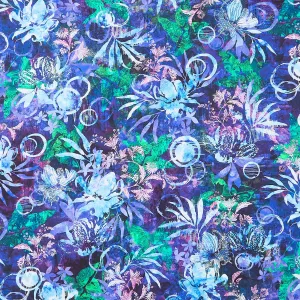 Wild Vista - Floral Midnight Purple Yardage